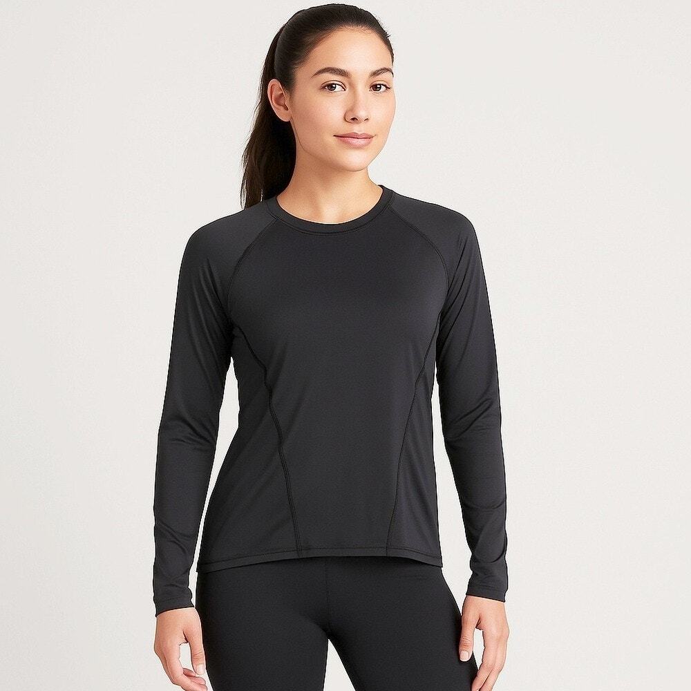 Athleta Ultimate Train Top Long Sleeve Athletic Activewear Yoga Black Size XL